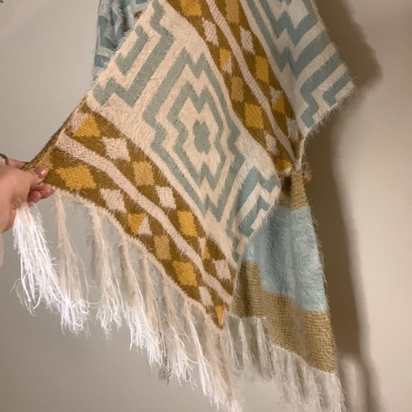 Free People Diamondback Kimono Ivory, Yellow, Brown, Blue - Picture 6 of 9